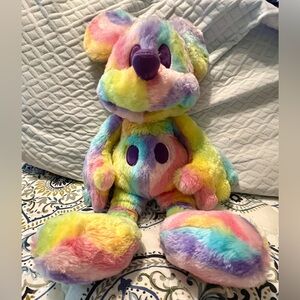 Pastel Rainbow Tie Dye Mickey Mouse Disney Plush 16"